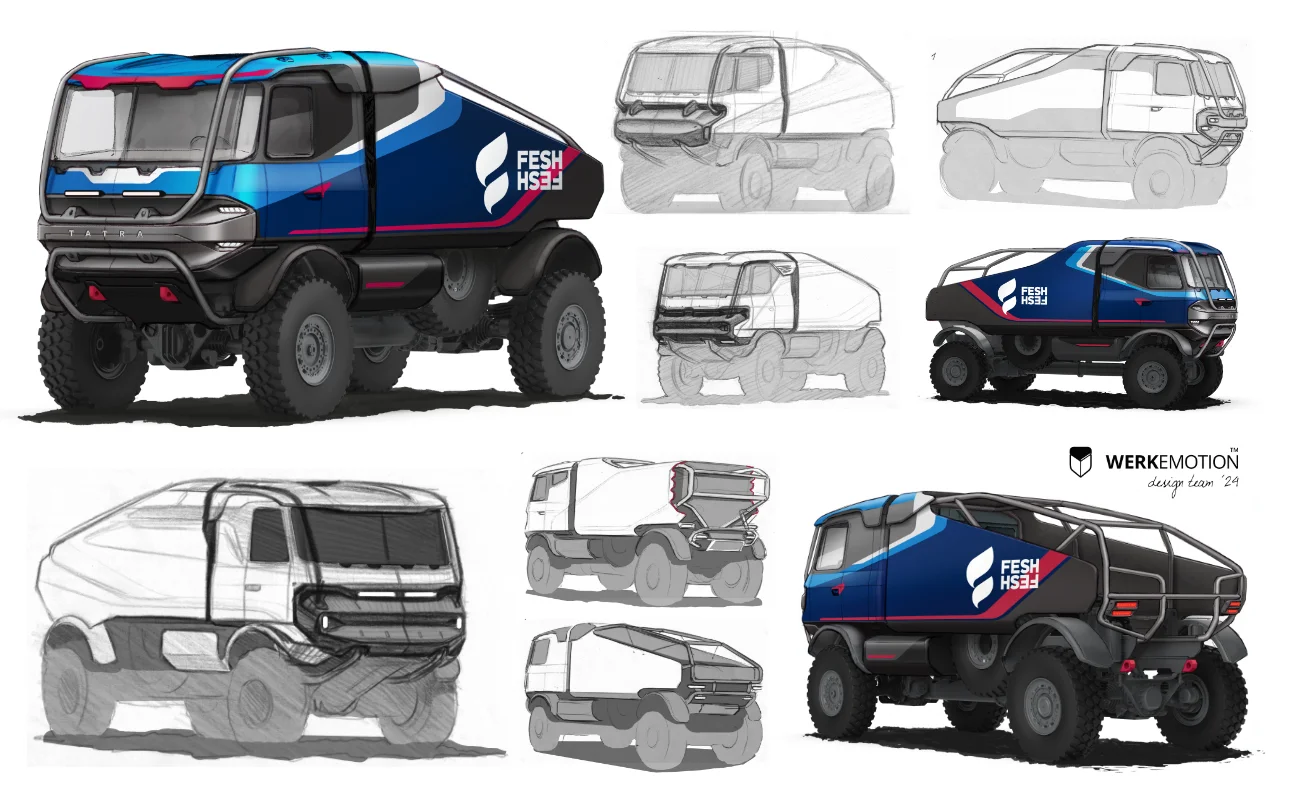 Fesh Fesh - FF7 - Race Truck - Sketch concept development - Werkemotion